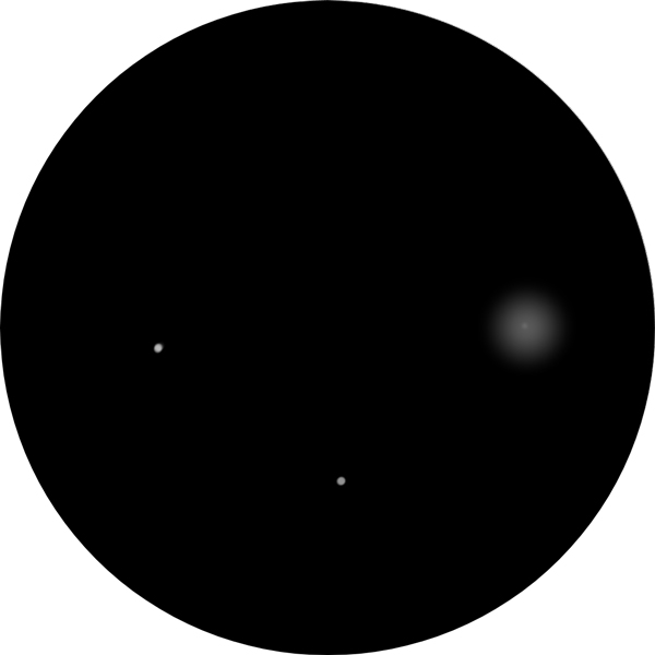 Sketch of Messier 86 (M86) in the constellation Virgo best viewed in springtime. The drawing shows the galaxy as it appears through an 8-inch SCT scope using a 10mm eyepiece at 203x magnification under suburban skies.
