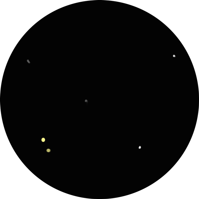 Sketch and drawing of the double star Alya in the constellation Serpens.