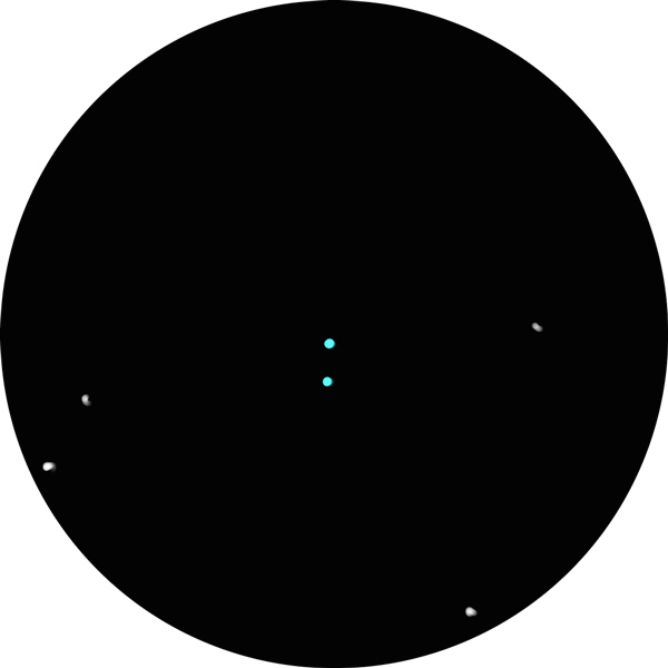 Sketch of 57 Aquilae double star.