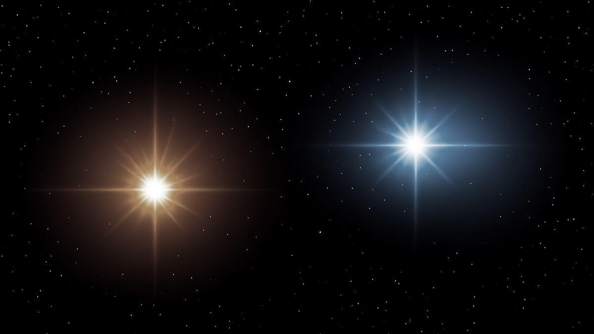 Illustration of a double star system.