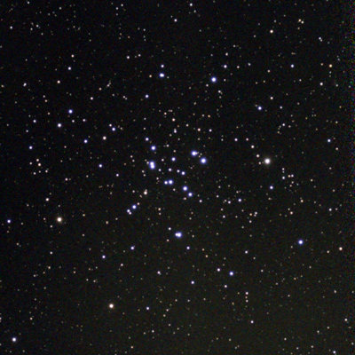 Photo of Messier 34 taken with a Seestar S50 from Tampa, Florida using 8 minutes worth of 10-second exposures.