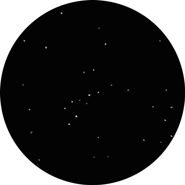 Sketch of Messier 48 (M48) and NGC 2548 through an 8-inch SCT scope using a 24mm eyepiece at 85x magnification. The drawing shows what this star cluster in Hydra would look like under light-polluted suburban skies. 