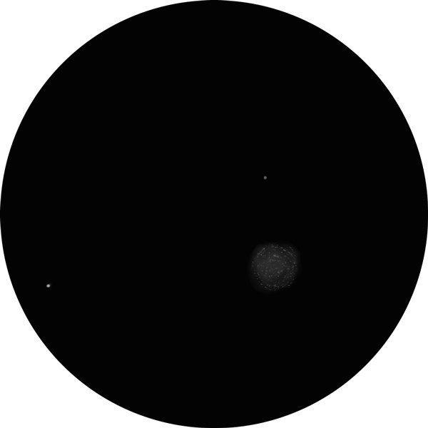 This is a drawing sketch of the globular cluster Messier 10 (M10) and NGC 2654 in the constellation Ophiuchus.