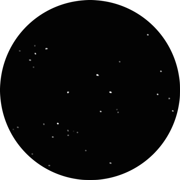 Sketch of the star cluster NGC 6633 in the constellation Ophiuchus.