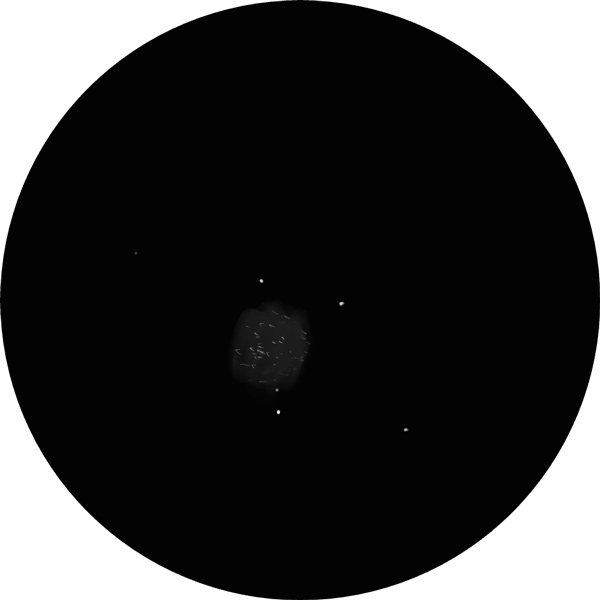 Sketch drawing of Messier 12 (M12) a globular cluster in the constellation of Ophiuchus. Also known as the Gumball Globular.