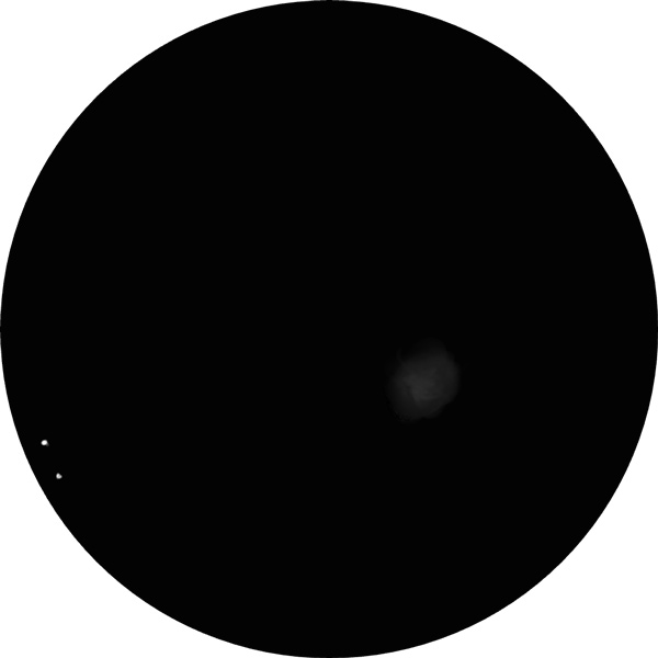 Sketch of Messier 14, a globular cluster in the constellation of Ophiuchus via a 8-inch SCT telescope under suburban skies. Messier 14, also known as M14 and NGC 6402, is a bright globular but individual stars are hard to see.