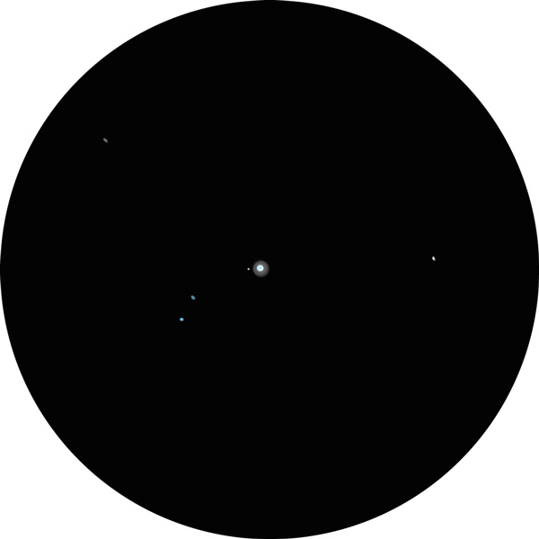 This is a sketch (drawing) of the double star Zeta Persei in the constellation Perseus with a 12mm eyepiece on an 8-inch SCT under light-polluted skies in autumn.