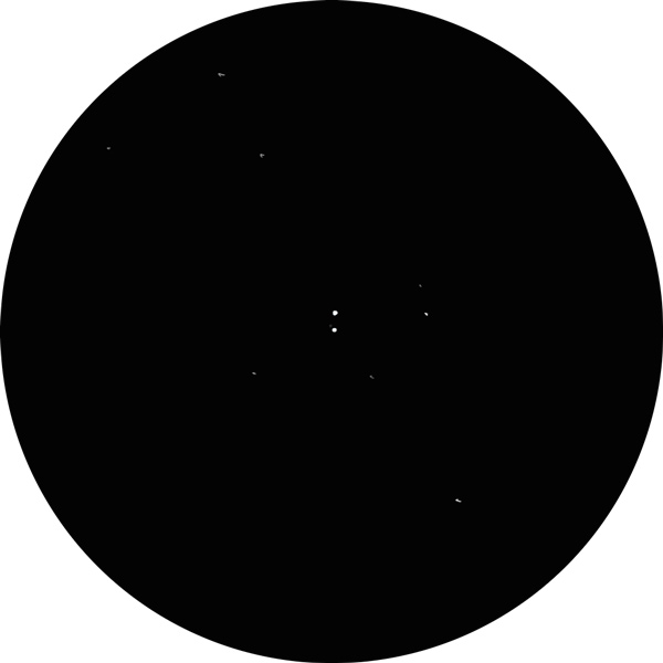 Sketch of 100 Herculis, a double star in the constellation Hercules. This drawing was done with a 12mm on an 8-inch SCT scope under suburban skies. Also known as  SAO 85752, 100 Her, HDF 166046, STF 2280