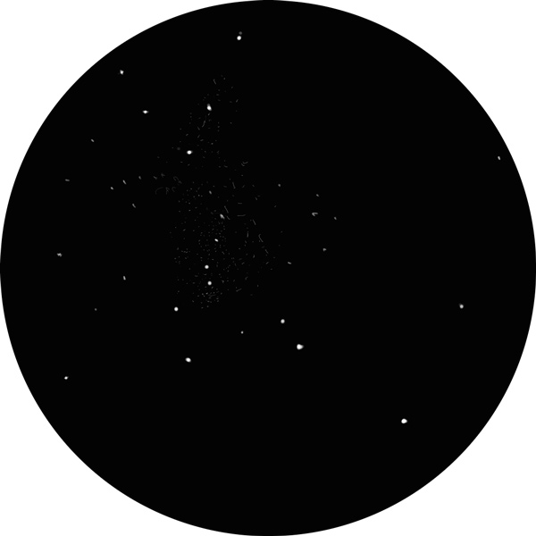 Sketch of NGC 7789 with a 16mm eyepiece through an 8-inch SCT. The drawing only captures a part of Caroline's Rose.