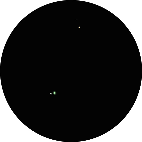 Sketch of the visual double star 66 Ceti found in the constellation Cetus best viewed in winter. This drawing was made using a 12mm eyepiece on an 8-inch SCT scope under light polluted skies.