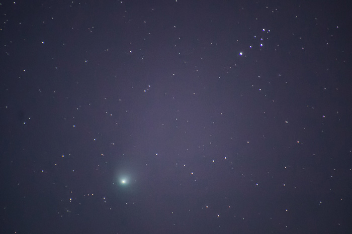 Photo of Comet ZTF taken on January 29, 2023 from a suburban backyard outside of Seattle. Taken with a Canon 70d on a tracker with a Canon 18-400 lean and a 10-second exposure.