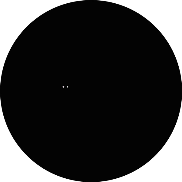 Sketch of the double star Struve 872, known as STF 872 or SAO 58905. The drawing shows the tight binary with yellow and lilac color using a 12mm eyepiece on an 8-inch SCT scope under light-polluted skies.
