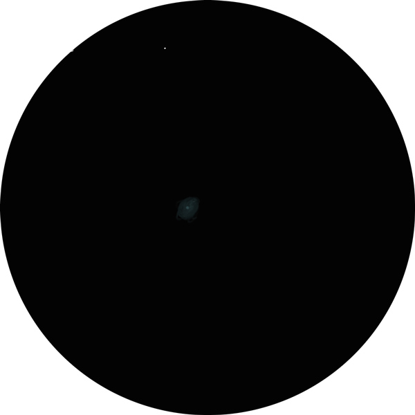 Sketch of Messier 96 (M96 or NGC 3368) as viewed through an 8-inch SCT telescope under light-polluted suburban skies outside Seattle. The eyepiece used was a 16mm Meade.