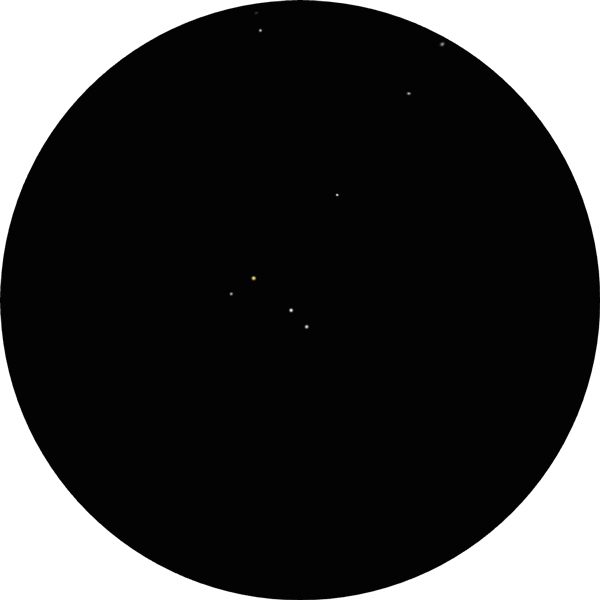 Sketch of the double star Struve 1664 in the constellation Virgo. The binary stars are two out of several that make an asterism known either has a hockey stick or Jaws, the shark. Double star is SAO 157410 or HD 109874.