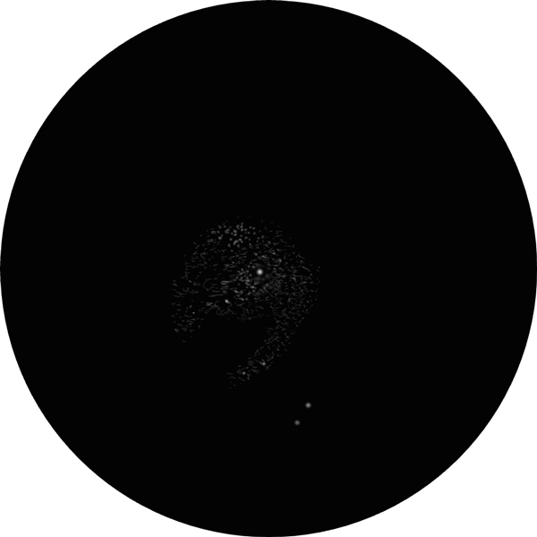 Sketch of Messier 11 (M11) known as the Wild Duck Cluster as viewed through a 16mm eyepiece on a 8-inch SCT scope under suburban skies.