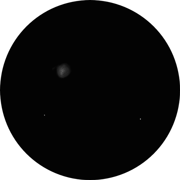 Sketch of Messier 9 globular cluster in the constellation Ophiuchus. The drawing shows the cluster as it appears in a 12mm eyepiece through an 8-inch SCT scope. Also known as NGC 6333.
