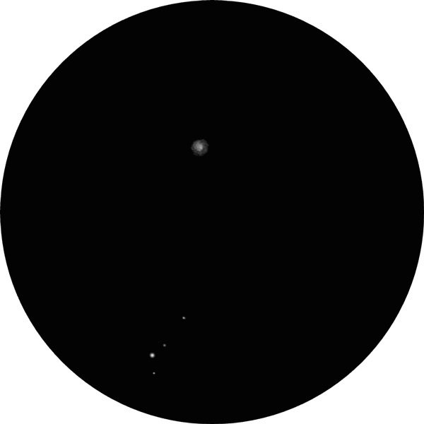Sketch of NGC 6356, a smaller dense globular cluster in the constellation Ophiuchus. Drawing shows how it appears in a 12mm eyepiece through a 8-inch SCT scope.