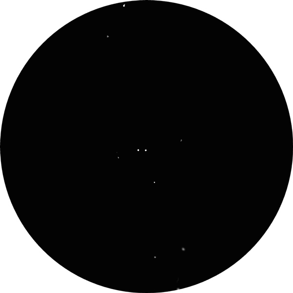 Sketch of 15 Delphini, also known as Struve 2960, found in the constellation Delphinus in autumn. The drawing shows the double star as it appears through an 8-inch SCT scope using a 12mm eyepiece under suburban light polluted skies. Also known as SAO 106196 and HIP 101235.