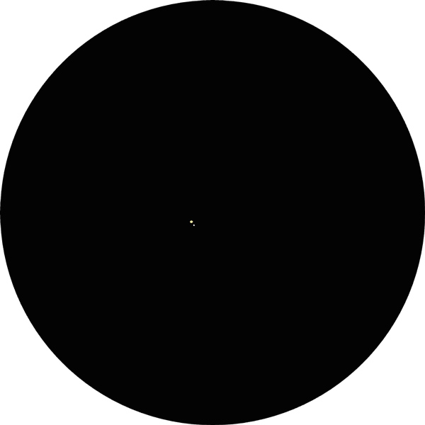 Sketch of the double star, Struve 108, in the constellation of Andromeda best viewed in Autumn. This drawing shows what the binary looks like through an 8-inch SCT scope with a 12mm eyepiece under urban light-polluted skies. Also known as HD 7853 and SAO 54592.