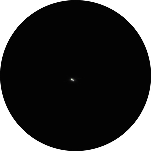 Sketch of Nu Ceti binary star, also known as Struve 281. This double is located in the constellation of Cetus. The orange primary star has a white magnitude 9 companion star nearby at only 8 arcseconds away. The drawing shows the binary as viewed through a 12mm eyepiece in an 8-inch SCT scope under suburban skies. The object is also known as STF 281, Nu Cet, SAO 110635, HIP 12093, HD 16161, and HR 754.