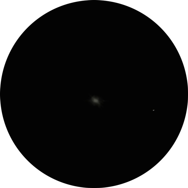 Sketch of Messier 106, also known as NGC 4258, in the spring and summer constellation Canes Venatici. The galaxy appears as a faint wisp of vapor as the drawing shows what it looks like through an 8-inch SCT scope with a 12mm eyepiece under light polluted suburban skies. 
