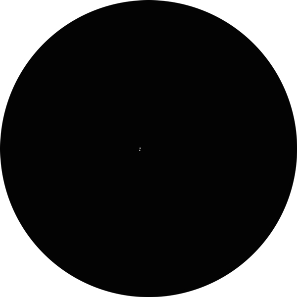 Sketch of the binary star Epsilon Arietis, known as Struve 333, as viewed through a 6mm eyepiece in an 8-inch SCT telescope under suburban skies in Tampa, Florida. This double is also known as Struve 333, STF 333, Eps Ari, SAO 75673, HD 18519, HR 887, HIP 13914, 48 Ari.