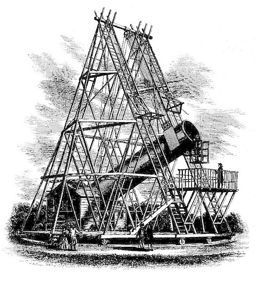 Drawing of Herschel’s 40-Foot Telescope