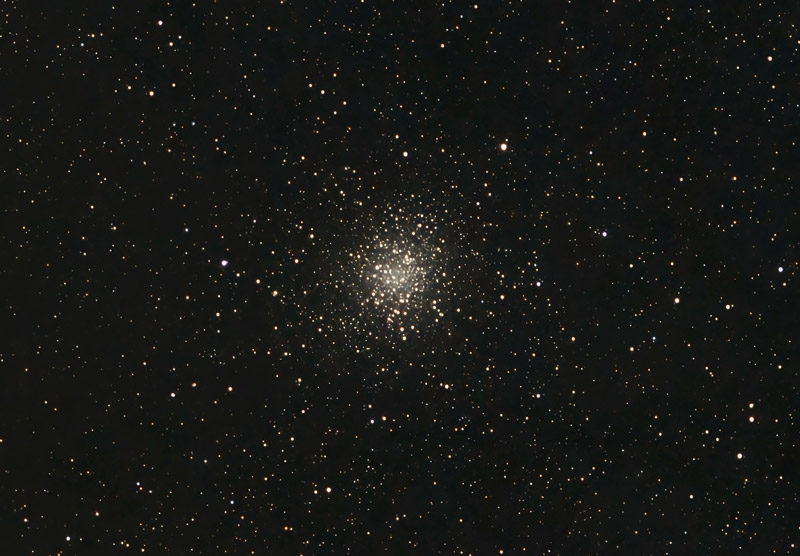 Photo of Messier 22 cluster in the constellation Sagittarius as viewed under suburban skies in Tampa, Florida, using a Seestar S50. Also known as NGC 6656.