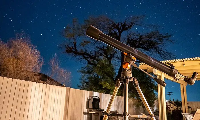 Small backyard refractor telescope.