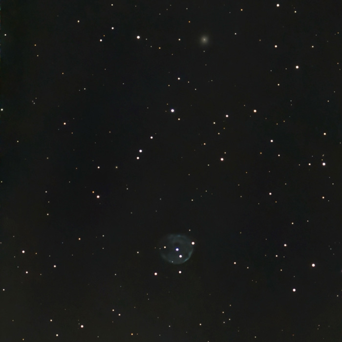 Seestar S50 image of NGC 255 and NGC 246, also known as Caldwell 56 or Skull Nebula in Cetus. The photo was taken over 67 minutes with post-stacking of 10-second exposures. Shot in Tampa, Florida under bright suburban skies.