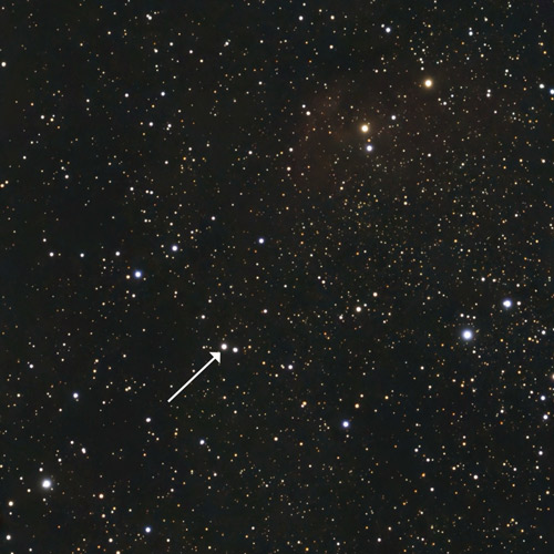 Seestar S50 image of Cygnus X-1 and companion star V1357.