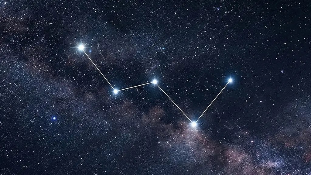 Image of Cassiopeia constellation in a starry sky.