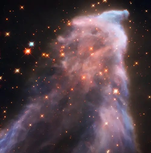 Showing the red and blue color of the Ghost of Cassiopeia, officially known as IC 63