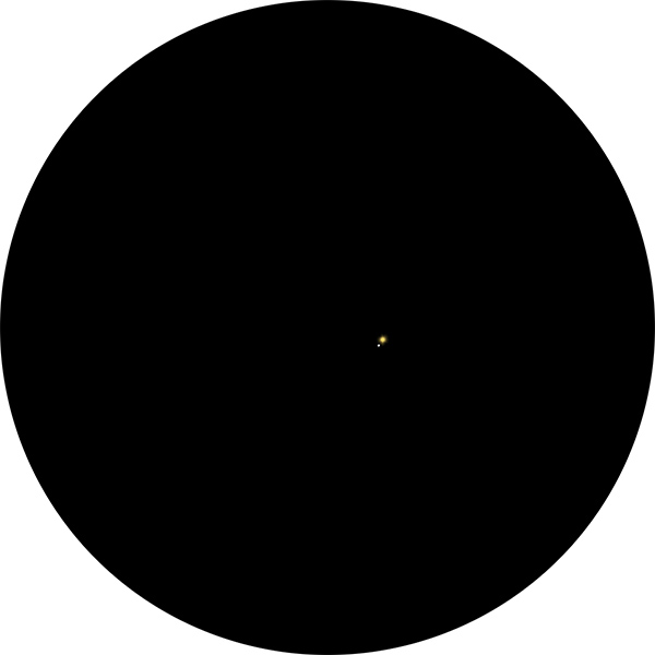 Sketch of HD 3074, a binary star in the constellation Sculptor, showing a brighter yellow star with a close dimmer star that's white. Also known as SAO 192609.