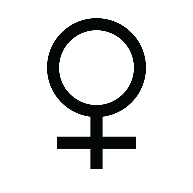 Illustrates the classical planetary symbol for the planet Venus.