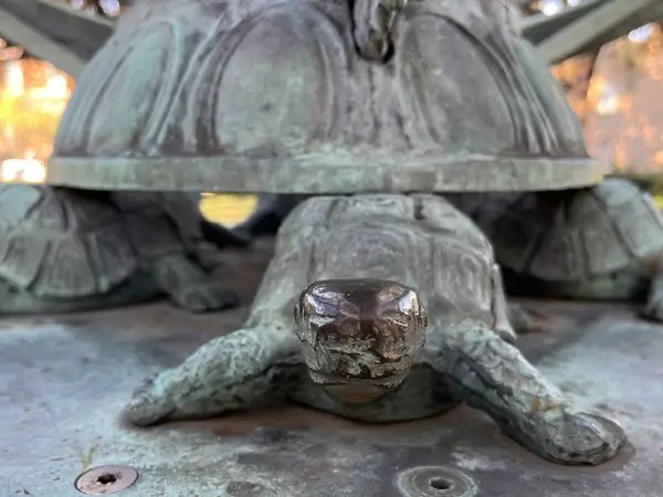 Turtle beneath Armillary Celestial Sphere in Savannah, Georgia.