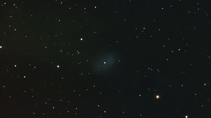 Shows faints Robin Egg nebula as captured by a Seestar S50