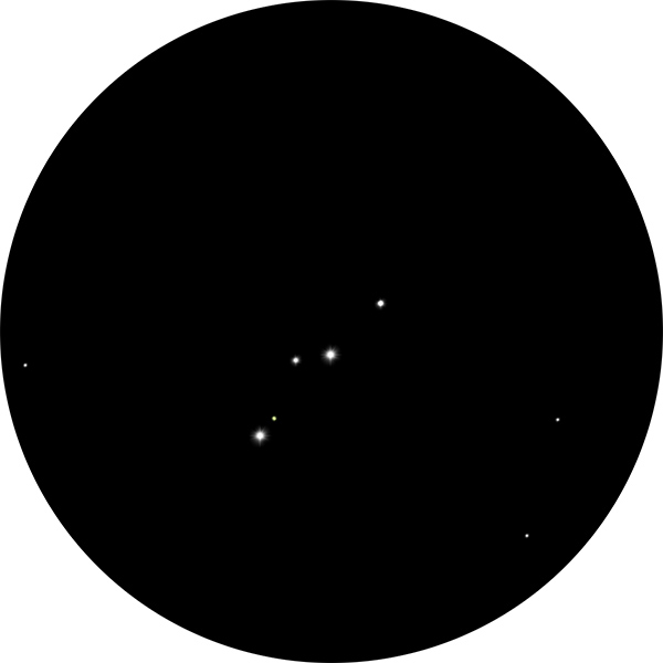 Shows several stars drawn on a dark sky for the star system STT 461, including the star 15 Cephei.