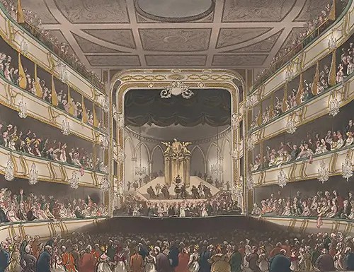 Picture drawing Covent Garden Theater from 1800s