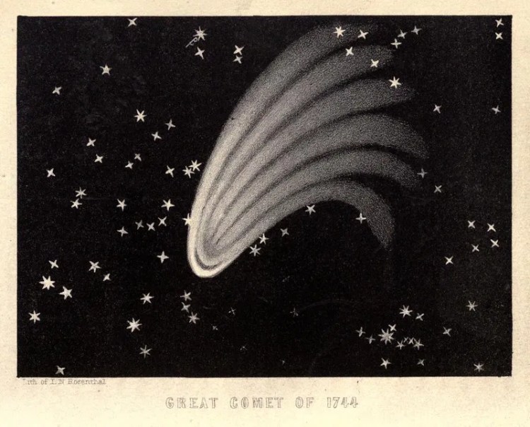 Lithograph of Great Comet of 1744