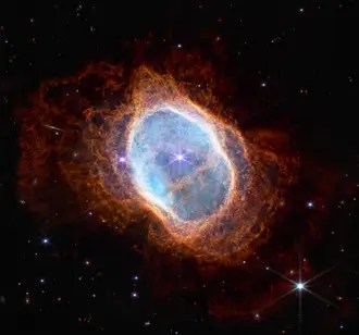 A James Webb Space Telescope near-infrared image of the NGC 3132 planetary nebula, taken using the NIRCAM instrument.