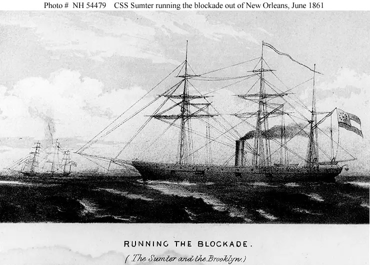 Engraving of CSS Sumter vessel in 1861.