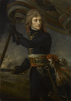 Painting of Bonaparte at the Bridge of Arcole 1796.