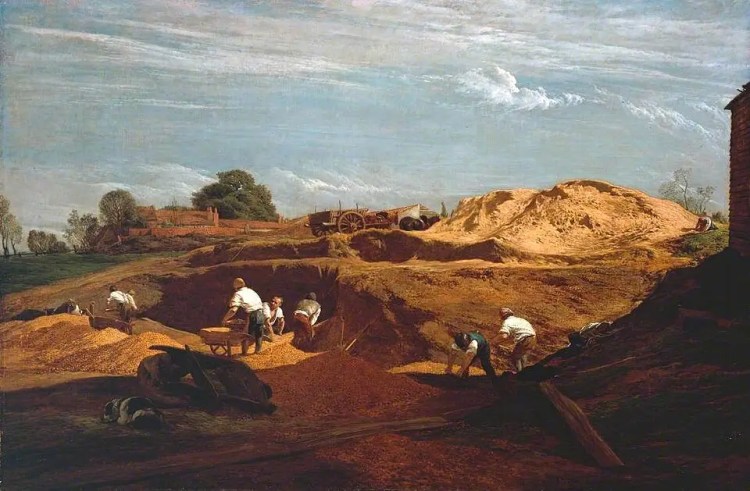 Oil painting from 1811-12 from John Linnell of the Kensington Gravel Pits in color.