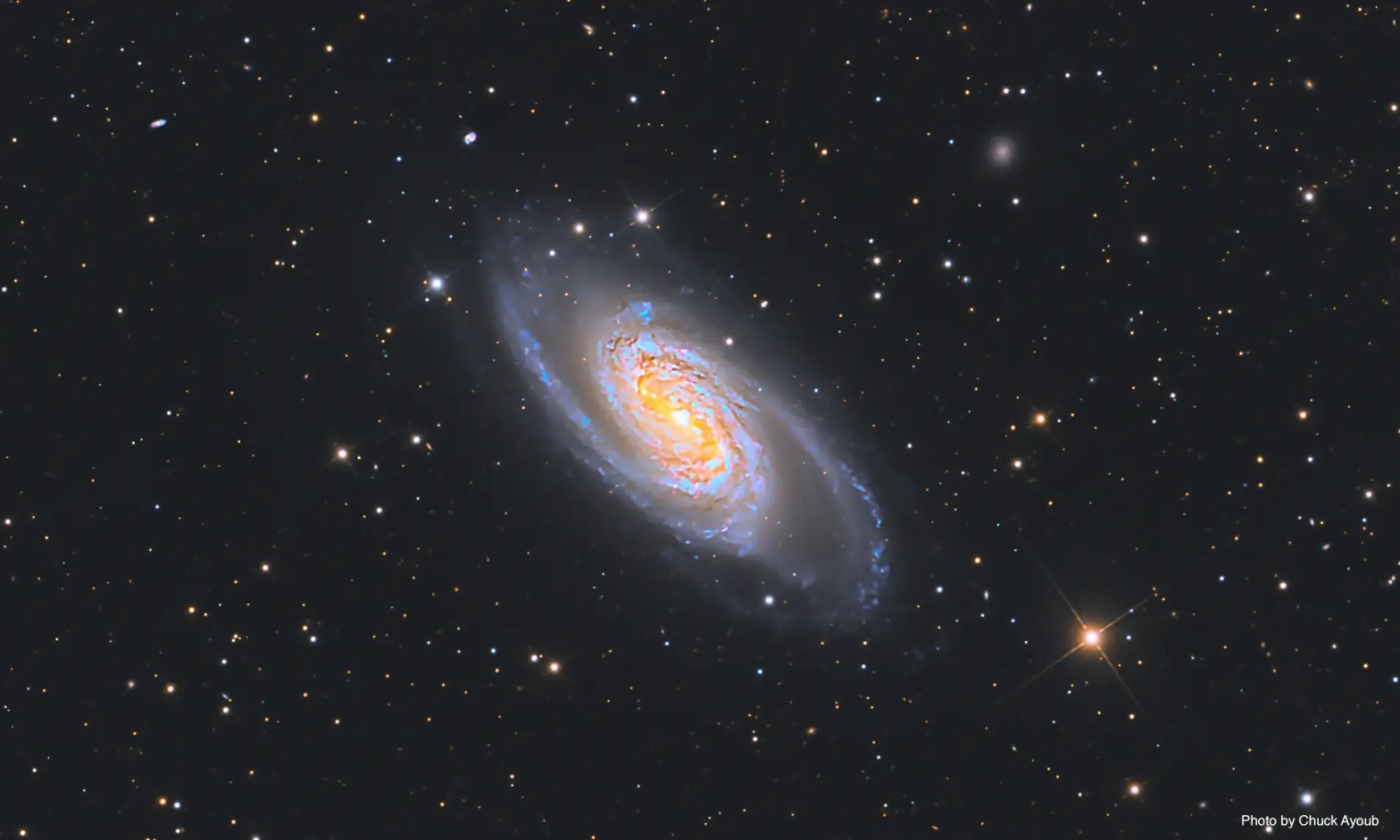 Color photo of the spiral galaxy in Leo called NGC 2903.