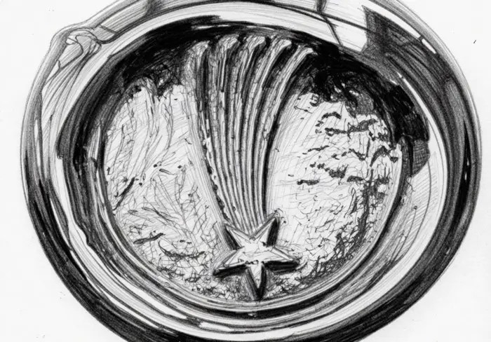 Pencil sketch of the Comet of 1811 how it appeared on Comet Wine Bottle at that time.